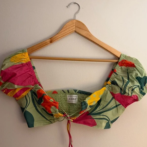 Sabo Skirt Australia Damini Crop Top in Vaso Verde - Picture 3 of 8